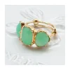 BAGUE 3 PIERRES SERTIES - CHRYSOPRASE