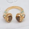 BAGUE MAHARADJAH - CITRINE ET ARGENT PLAQUÉ OR