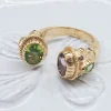 BAGUE MAHARADJAH - PÉRIDOT, AMÉTHYSTE, RHODOLITE ET ARGENT PLAQUÉ OR