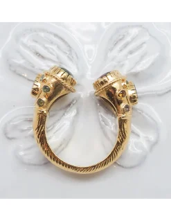BAGUE MAHARADJAH - TOURMALINE ET ARGENT PLAQUÉ OR