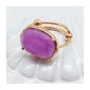 BAGUE OVALE PIERRE PLATE QUARTZ LAVANDE