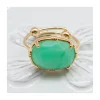 BAGUE OVALE PIERRE PLATE CHRYSOPRASE