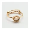 BAGUE PETITE PIERRE OVALE SERTIE QUARTZ FUMÉ
