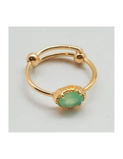 BAGUE PETITE PIERRE SERTIE OVALE CHRYSOPRASE