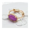 BAGUE PIERRE OVALE HORIZONTALE QUARTZ LAVANDE