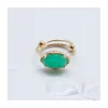 BAGUE PIERRE OVALE HORIZONTALE CHRYSOPRASE