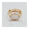 BAGUE PIERRE OVALE HORIZONTALE LABRADORITE BLANCHE