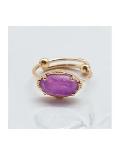 BAGUE PIERRE OVALE HORIZONTALE QUARTZ LAVANDE