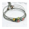 BARBS - BRACELET TOURMALINE (COULEUR AU CHOIX) ET TURQUOISES (COURT)