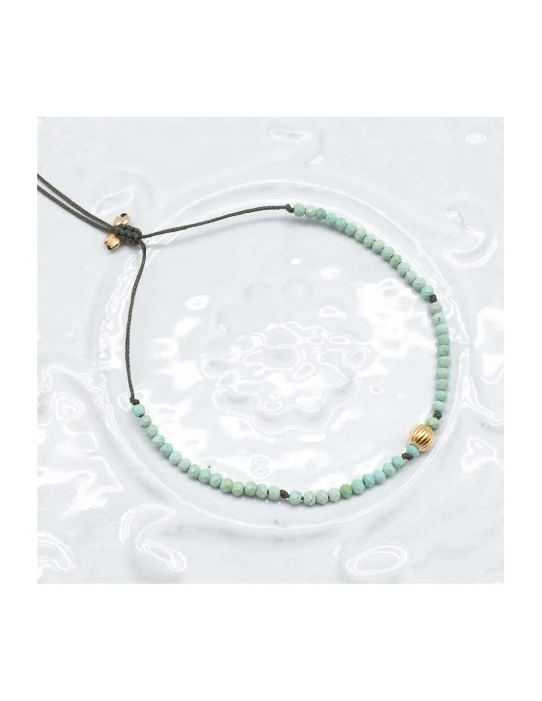 BARBS - BRACELET TURQUOISES ET PERLE LANTERNE PLAQUÉE OR