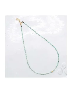 BARBS - COLLIER TURQUOISES ET PERLE LANTERNE PLAQUÉE OR