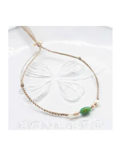BIANCA - BRACELET OPALINE ET PERLES D'EAU DOUCE SUR TRESSE LUREX