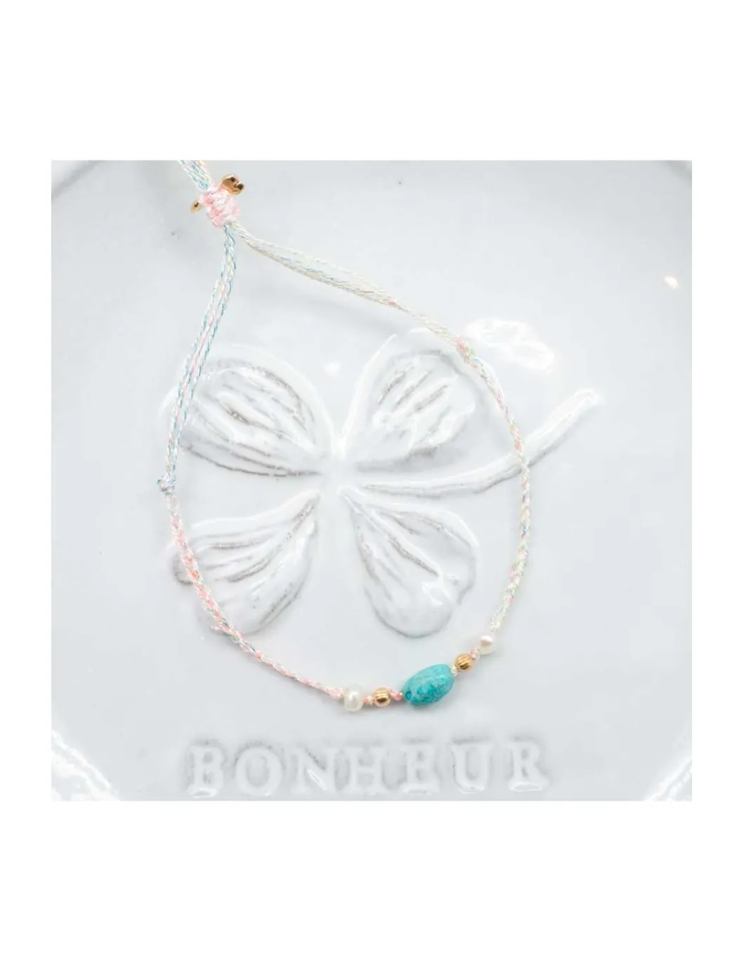 BIANCA - BRACELET OPALINE ET PERLES D'EAU DOUCE SUR TRESSE LUREX