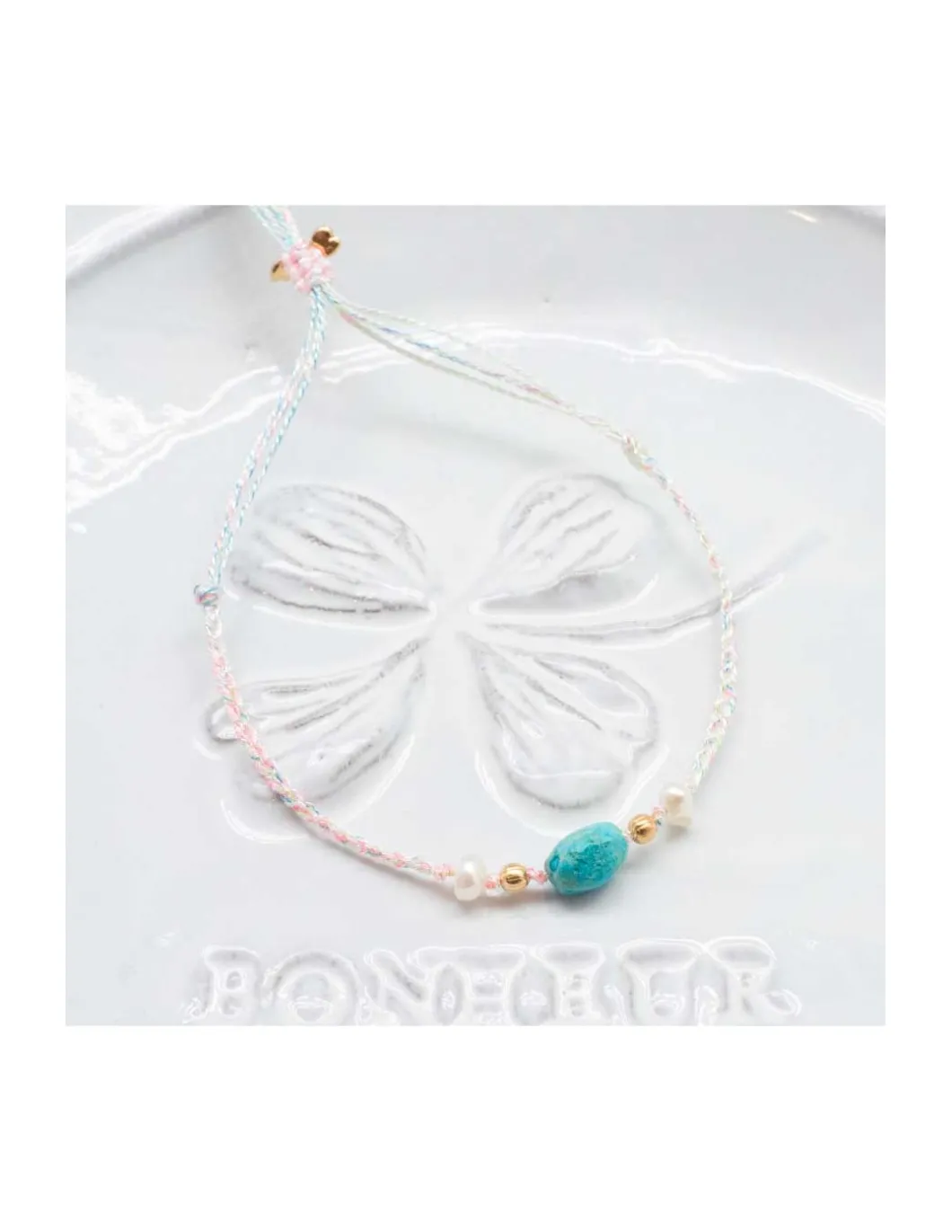 BIANCA - BRACELET OPALINE ET PERLES D'EAU DOUCE SUR TRESSE LUREX