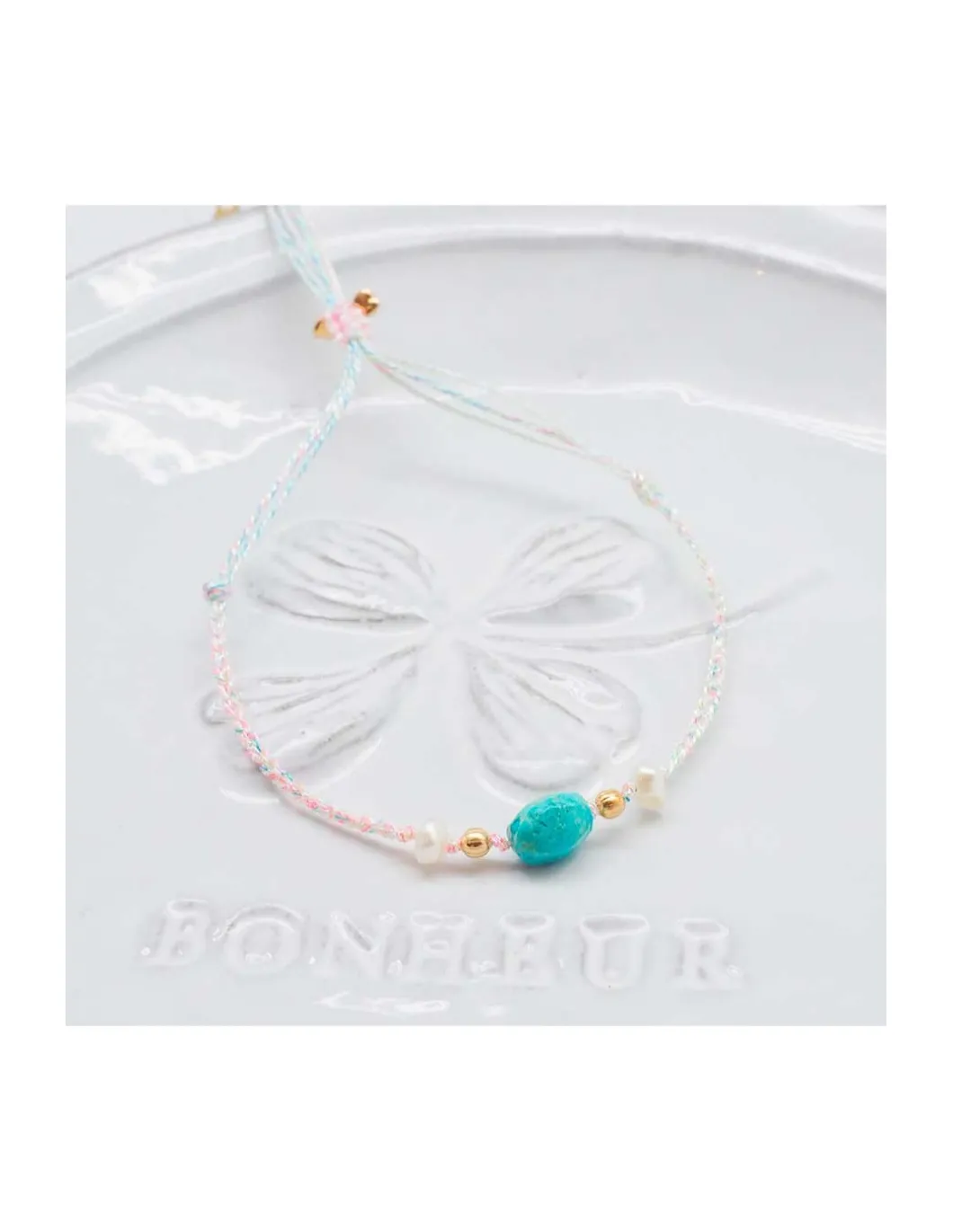 BIANCA - BRACELET OPALINE ET PERLES D'EAU DOUCE SUR TRESSE LUREX
