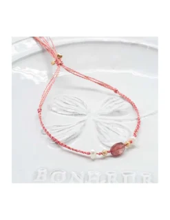 BIANCA - BRACELET TOURMALINE PICASSO ET PERLES D'EAU DOUCE SUR TRESSE LUREX
