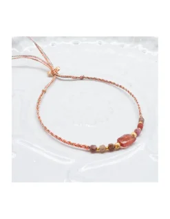 BIANCA - BRACELET TOURMALINE CARRÉE ET SPINELLES MULTICOLORES SUR CORDON LUREX