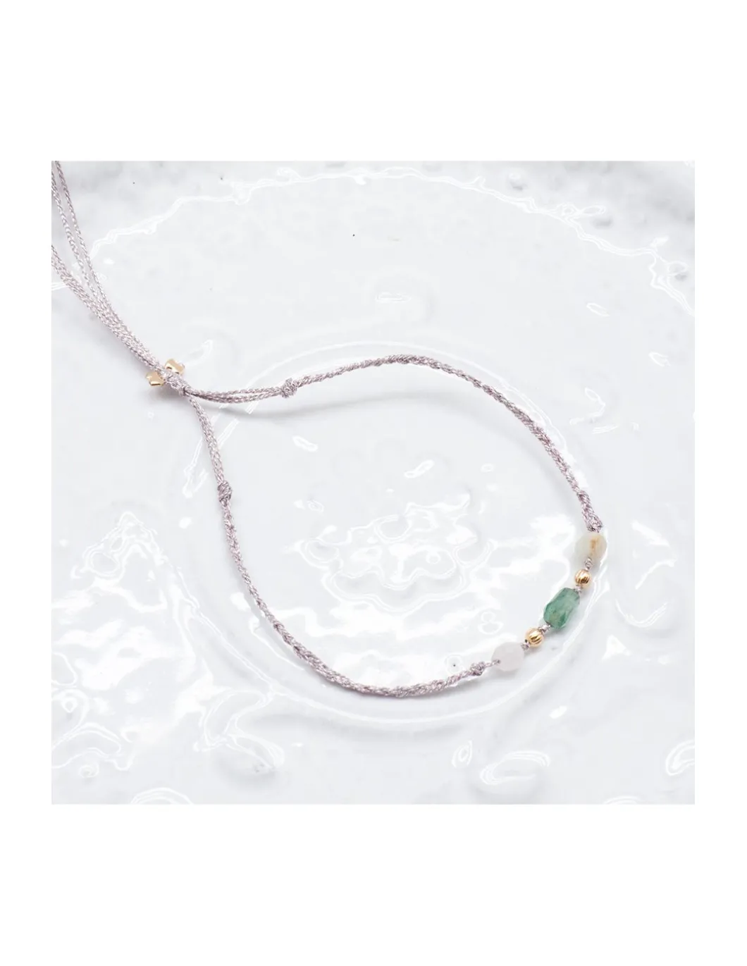 BIANCA - BRACELET TOURMALINE PICASSO (COULEUR AU CHOIX) ET MORGANITES SUR TRESSE LUREX