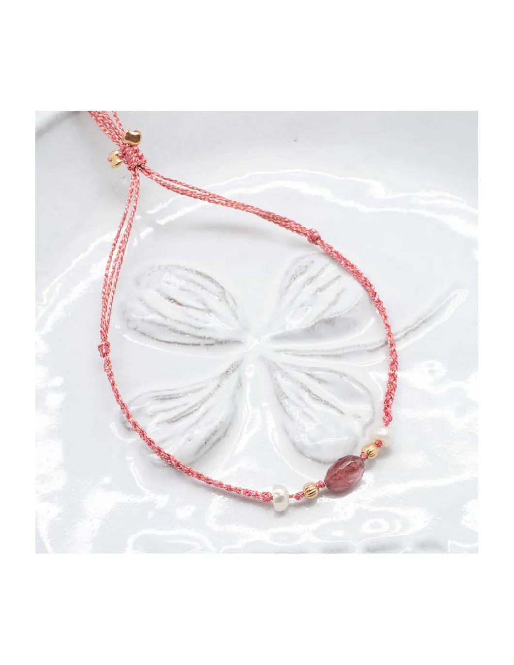 BIANCA - BRACELET TOURMALINE PICASSO ET PERLES D'EAU DOUCE SUR TRESSE LUREX