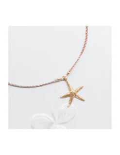 BIANCA - COLLIER CHARM AVEC GRANDE ÉTOILE DE MER FINE SUR CORDON LUREX