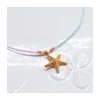 BIANCA - COLLIER CHARM AVEC GRANDE ÉTOILE DE MER ÉPAISSE SUR CORDON LUREX