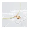 BIANCA - COLLIER CHARM AVEC COQUILLE ST JACQUES SUR CORDON LUREX