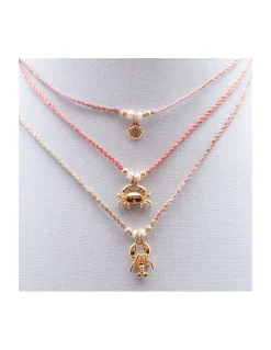 BIANCA - COLLIER CHARM AVEC PETIT CRABE SUR CORDON LUREX
