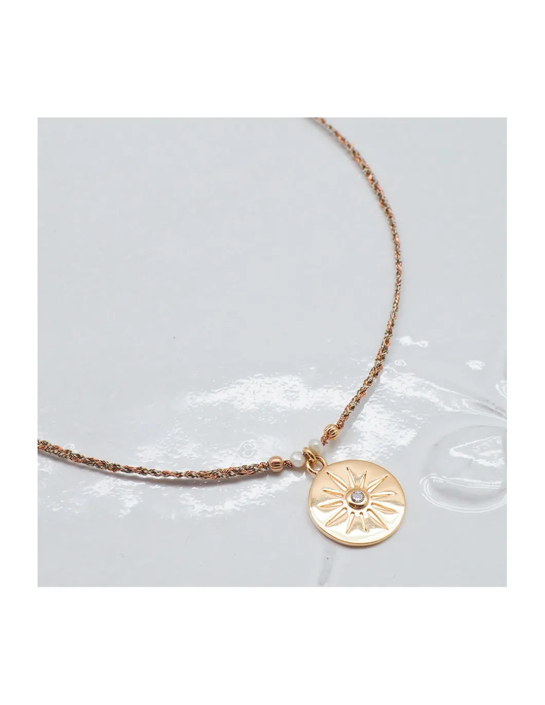 BIANCA - COLLIER MÉDAILLE RONDE AVEC SOLEIL ZIRCON