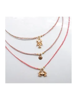BIANCA - COLLIERS AU CHOIX : CHARMS HOMARD, CRABE ET COQUILLE ST JACQUES SUR CORDON LUREX