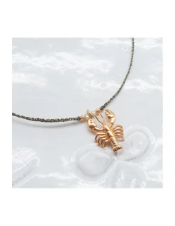BIANCA - COLLIERS AU CHOIX : CHARMS COQUILLE ST JACQUES ET HOMARD SUR CORDON LUREX