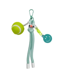BIJOU DE SAC - BALLE DE TENNIS ET SMILEY - BLEU