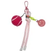 BIJOU DE SAC - BALLE DE TENNIS ET SMILEY - ROSE