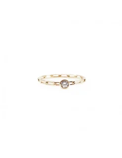 BINGO - BAGUE CAMBRIDGE PLAQUÉE OR ET ZIRCON BLANC