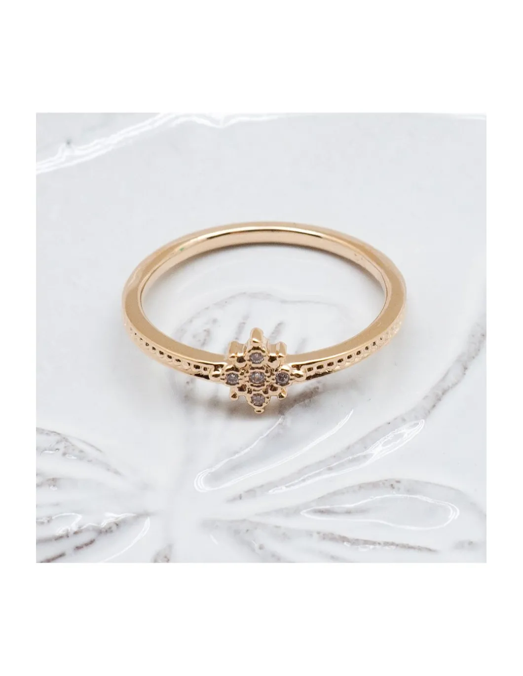 BINGO - BAGUE CARDINAL PLAQUÉE OR ET ZIRCONS