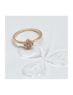 BINGO - BAGUE LOSANGE PLAQUÉE OR ET ZIRCONS