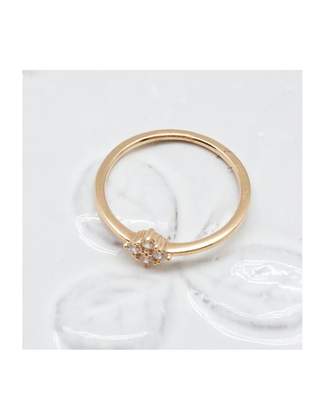 BINGO - BAGUE PLAQUÉE OR CARRÉ ET ZIRCONS