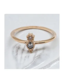 BINGO - BAGUE ZIRCONS ROND ET GOUTTE