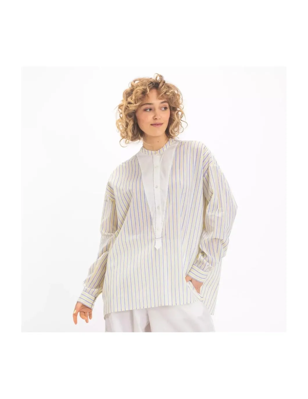 BLOUSE BUDDHA RAYURES JAUNES