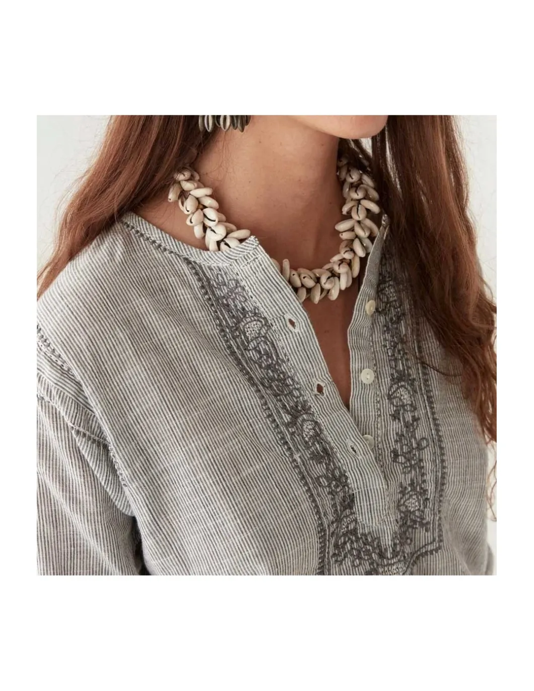 BLOUSE CAS - BLUE STRIPES