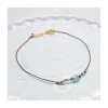 BLUE STORM - BRACELET DE CHEVILLE TURQUOISES ET ZIRCON BLEU
