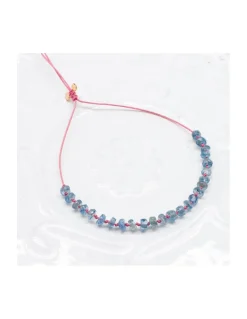 BLUE STORM - BRACELET KYANITES INDIGOS SUR CORDON NOUÉ