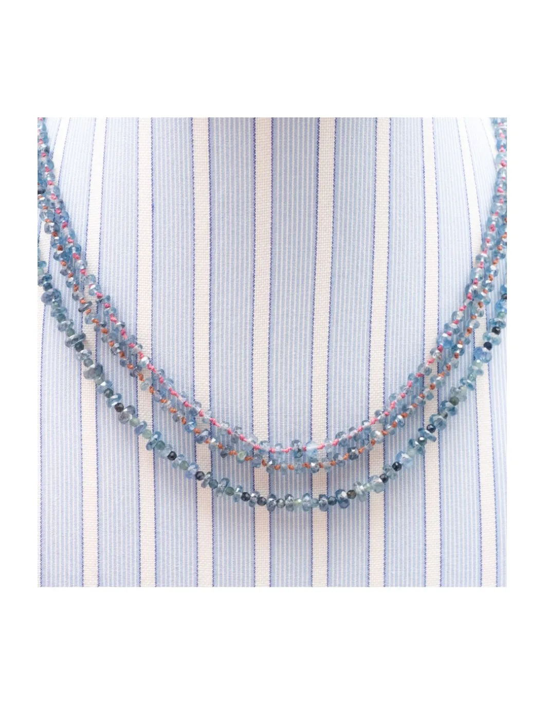 BLUE STORM - COLLIER KYANITES ET TOURMALINES BLEUES