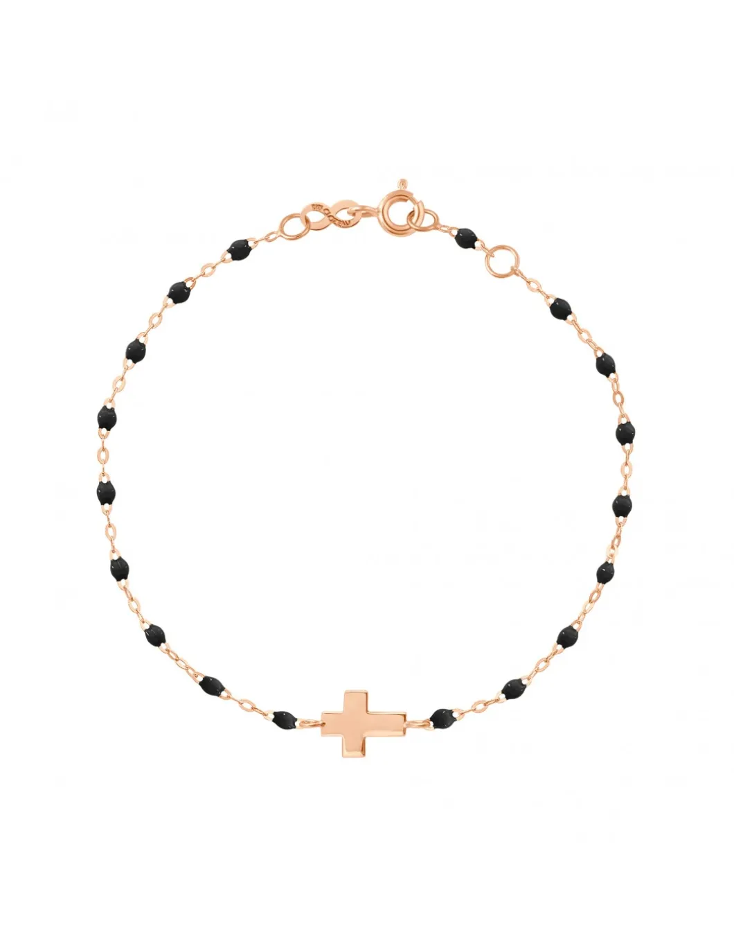 BRACELET CROIX OR ROSE - GIGI - NOIR