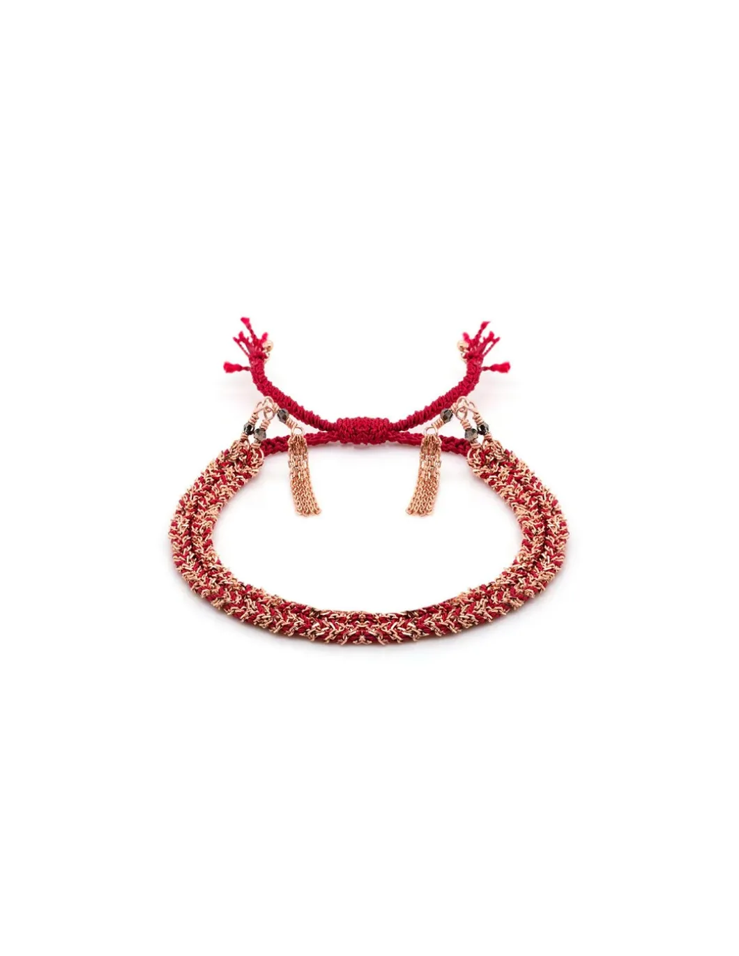 BRACELET N°183 - PINK GOLD / BURGUNDGY