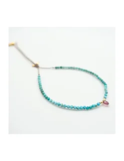BROWNISH - BRACELET TURQUOISES ET GOUTTE TOURMALINE