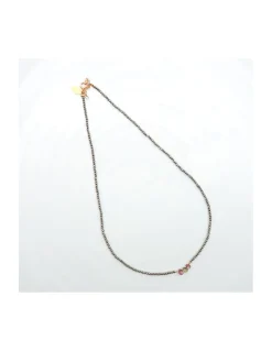 BROWNISH - COLLIER PYRITES ET GOUTTES TOURMALINES