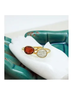BY JOHANNE - DIWALI - BAGUE GRENAT - PETIT MODÈLE