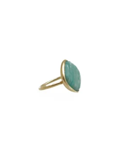 BY JOHANNE - DIWALI - BAGUE AMAZONITE - GRAND MODÈLE