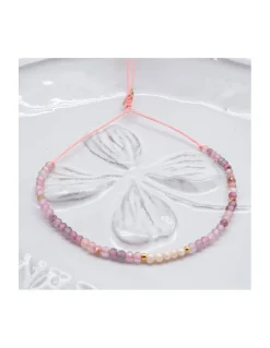CANDIES - BRACELET PERLES SOUCOUPES ET SPINELLES MULTICOLORES SUR CORDON
