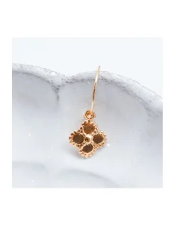 CANNES - BOUCLE D'OREILLE ANNEAU À ENFILER ET FLEUR INDIENNE